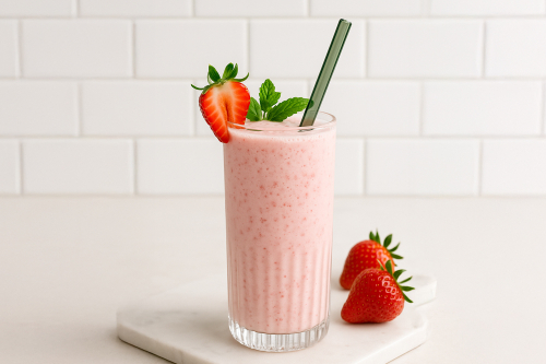 Erdbeer-Kefir-Drink mit Kokoswasser