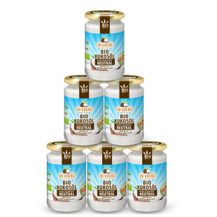 Premium Bio-Kokosöl neutral 6x 200 ml Sparpaket