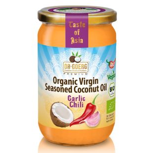 Aceite de coco bio premium 190ml aromatizado con ajo y chili