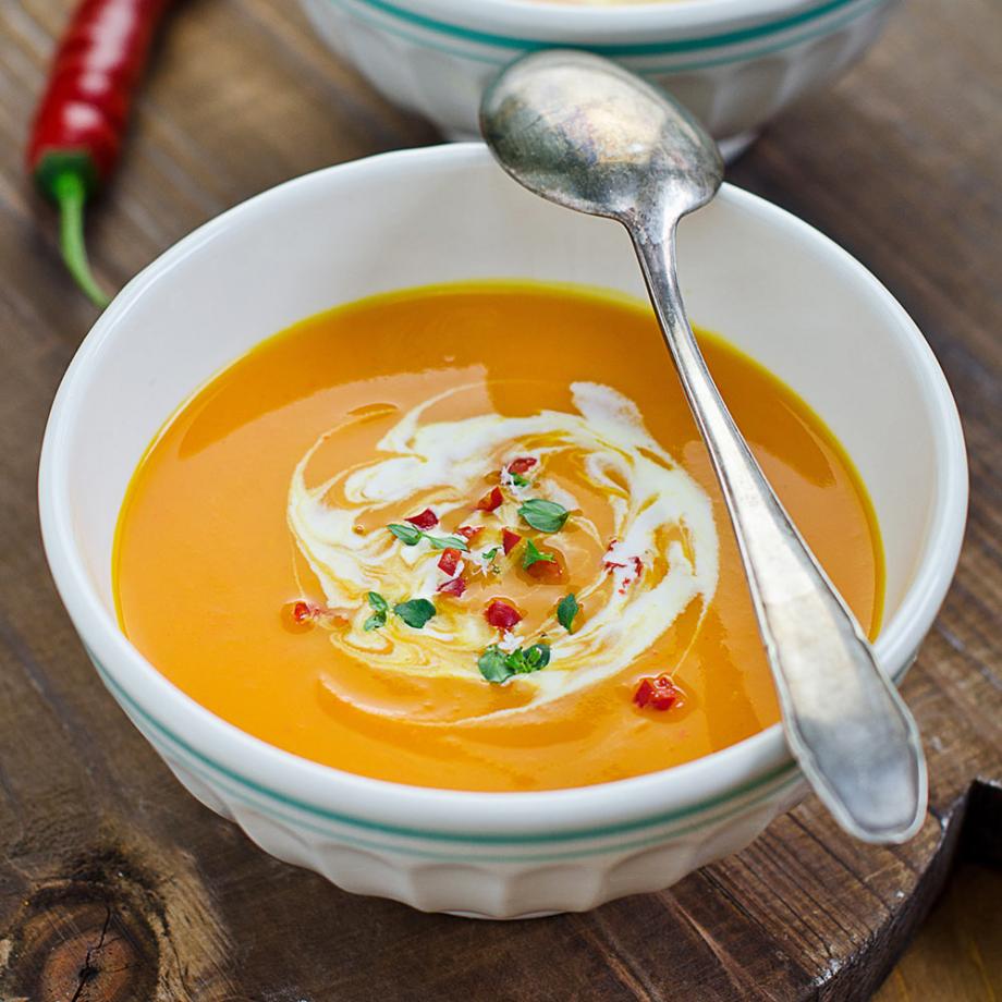 Kürbiscremesuppe mit Kokosmilch