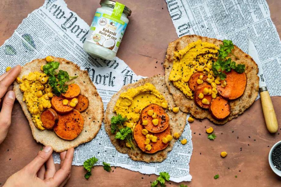 Naan Brot mit Süßkartoffeln
