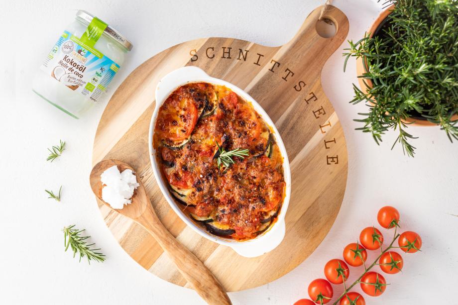 Gebackenes Ratatouille aus dem Ofen