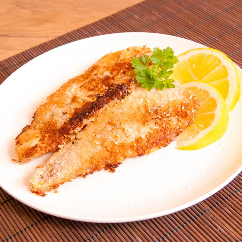 Seelachsfilet in Kokoskruste