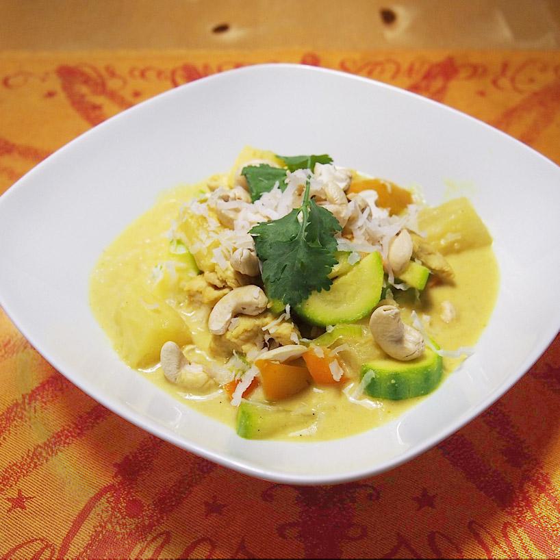 Asiatisches Kokos-Curry-Huhn