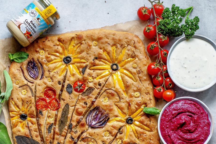 Kokos-Flower-Focaccia