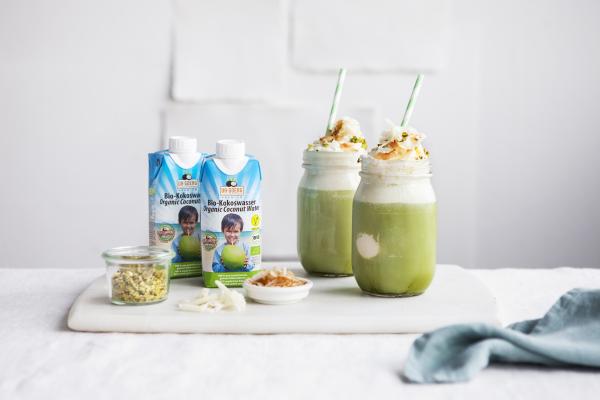 Helado refrescante de matcha