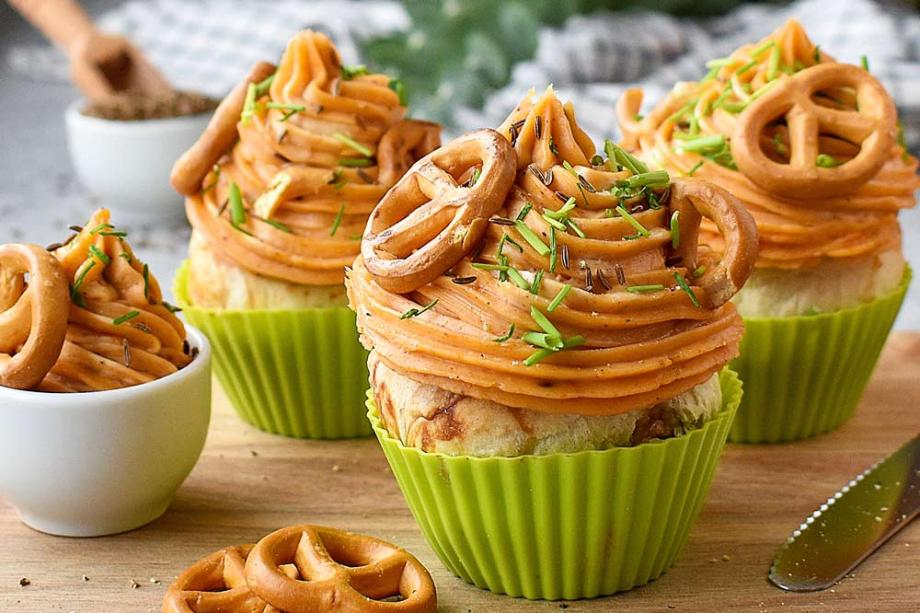 Herzhafte Laugen-Cupcakes