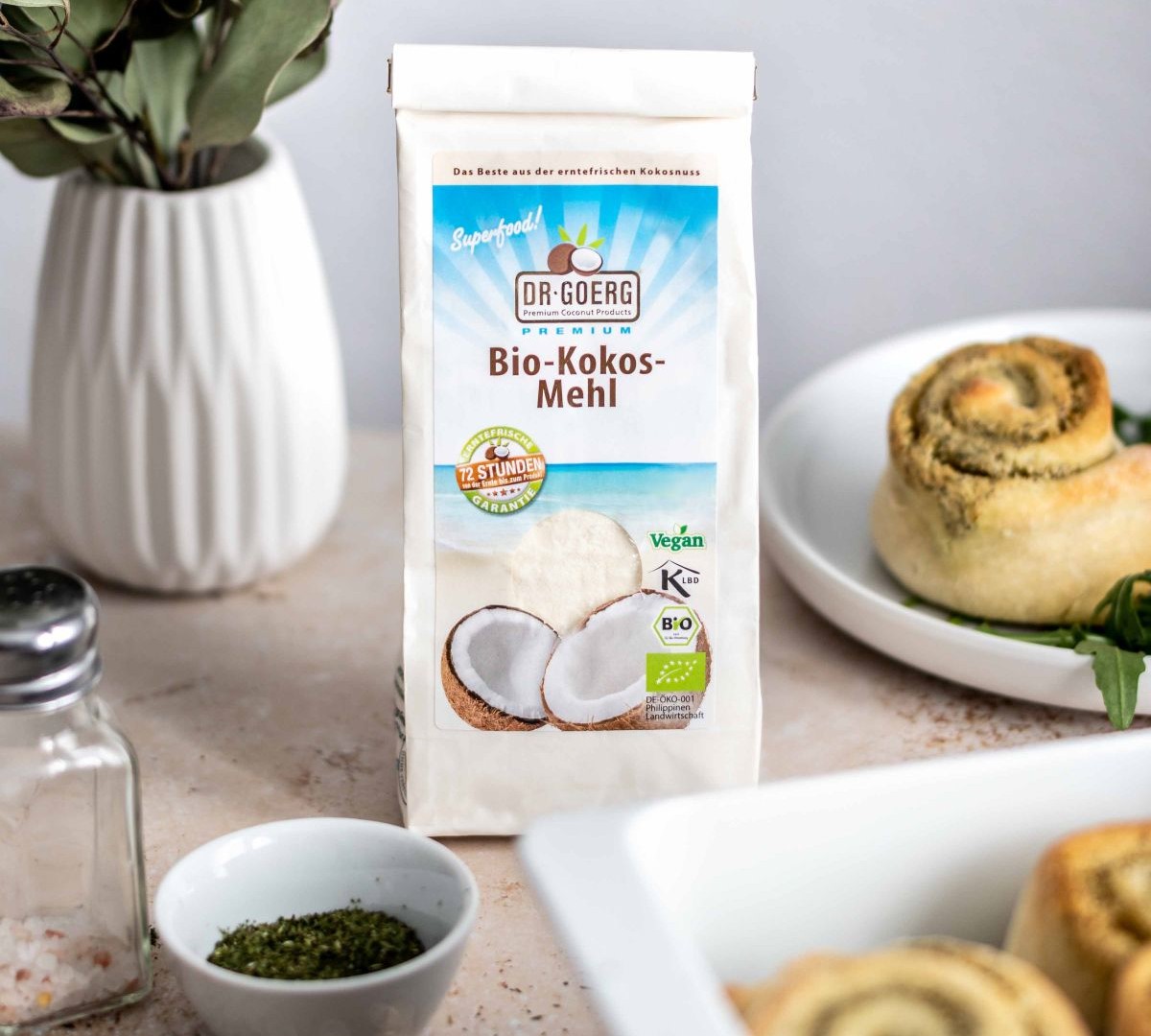 Kokosmehl in Keksen
